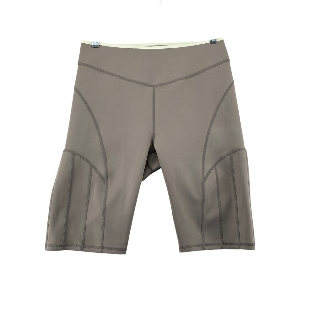 Free People Movement Biker Shorts Taupe Gray Compression Activewear Shorts M - Picture 2 of 9